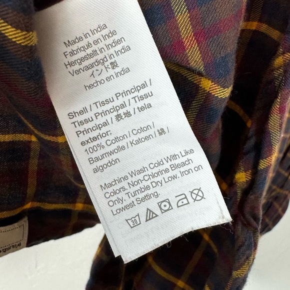 J Crew Shirt Dress Button Down Plaid Print‎ Brushed Twill Knit Slim Fit Navy Top - Picture 6 of 6